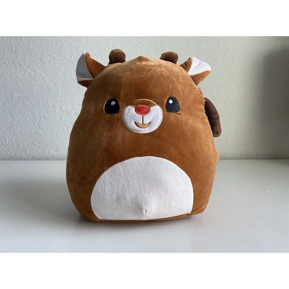 Squishmallows Rudolph The Red Nosed Reindeer 12” Christmas Plush 2021 Brown Red - Picture 1 of 8